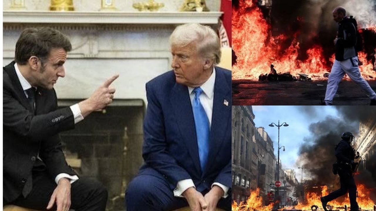 Donald Trump Emmanuel Macron France Protests