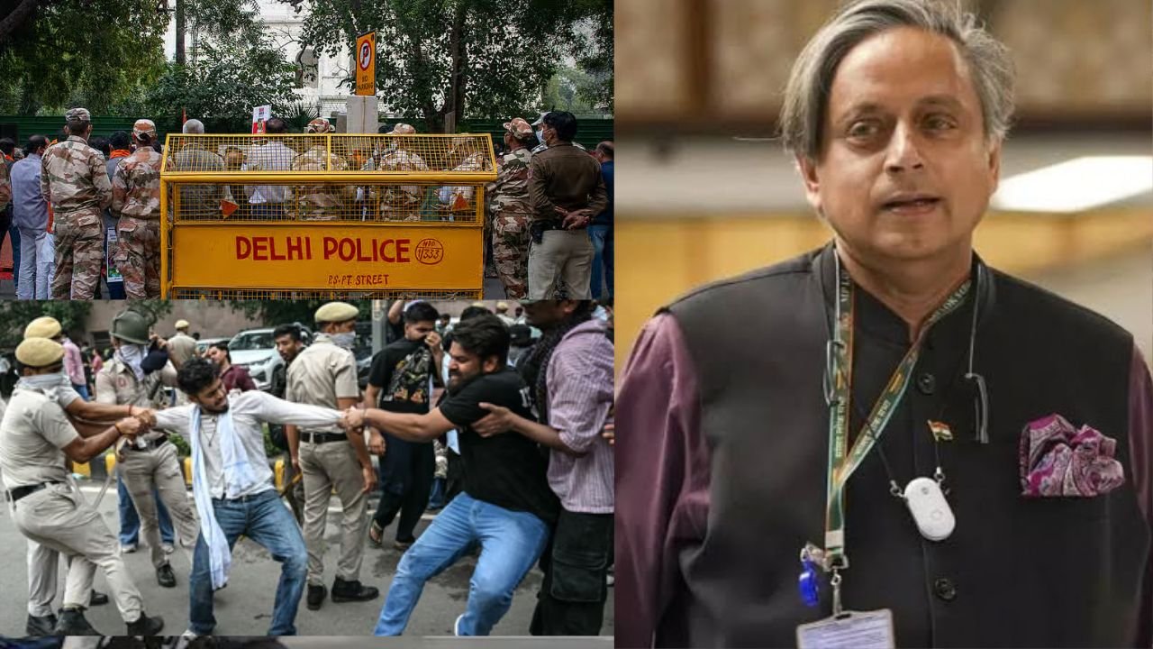 Shashi Tharoor On Delhi Police Barricades